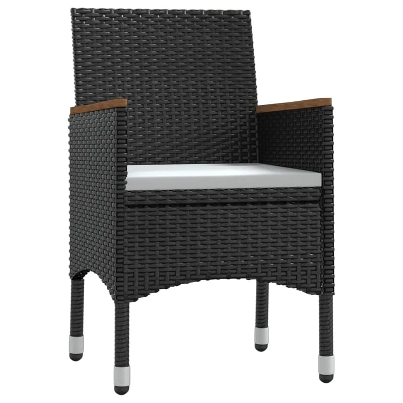 Afuera Living Contemporary PE Rattan Medium Garden Dining Set in Black