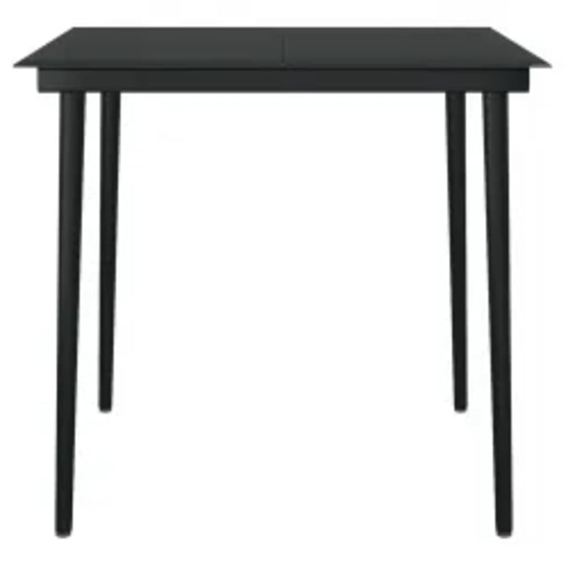 Afuera Living Contemporary PE Rattan Medium Garden Dining Set in Black