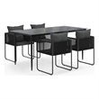 Afuera Living Contemporary Medium PE Rattan Garden Dining Set in Black