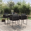 Afuera Living Contemporary Medium PE Rattan Garden Dining Set in Black