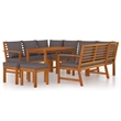 Afuera Living Contemporary Solid Wood Acacia Patio Dining Set in Brown