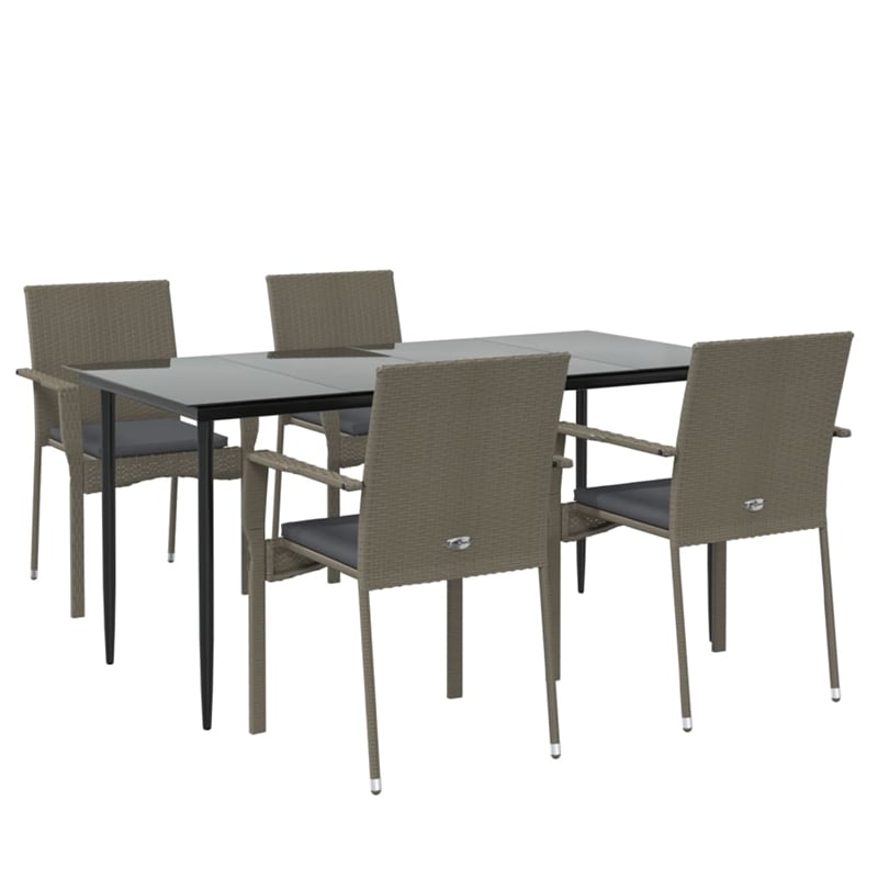 Afuera Living Poly Rattan Modular Garden Dining Set in Black