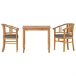 Afuera Living Small Patio Dining Set in Teak Wood - Set of 2
