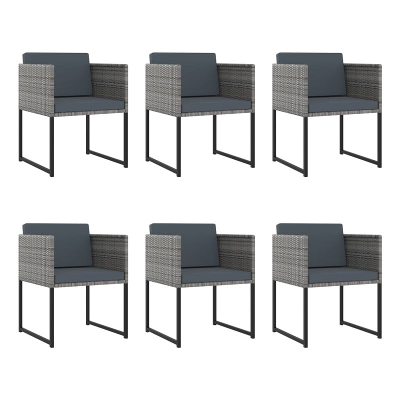 Afuera Living Poly Rattan 11 Piece Garden Dining Set in Gray