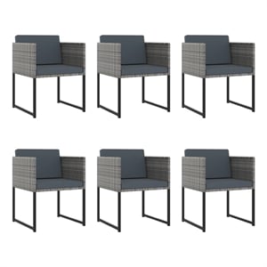 Afuera Living Poly Rattan 11 Piece Garden Dining Set in Gray