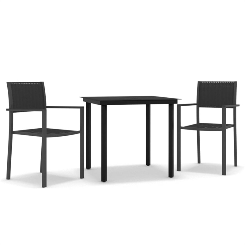 Afuera Living Powder-Coated Steel Garden Dining Set in Black