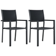 Afuera Living Powder-Coated Steel Garden Dining Set in Black