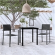 Afuera Living Powder-Coated Steel Garden Dining Set in Black