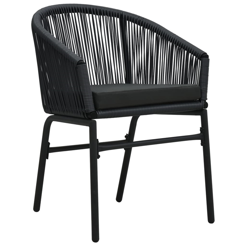 Afuera Living Powder-Coated Steel Garden Dining Set in Black