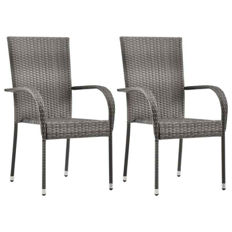 Afuera Living Powder-Coated Steel Compact Dining Set in Gray