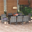 Afuera Living Dining Set in Black/Gray/Dark Gray/Natural Wood
