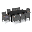 Afuera Living Dining Set in Black/Gray/Dark Gray/Natural Wood