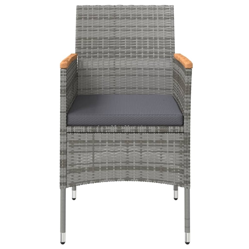 Afuera Living PE Rattan 5 Piece Set Garden Dining Set in Gray