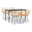 Afuera Living Steel Medium Durable Garden Dining Set in Black