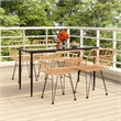 Afuera Living Steel Medium Durable Garden Dining Set in Black