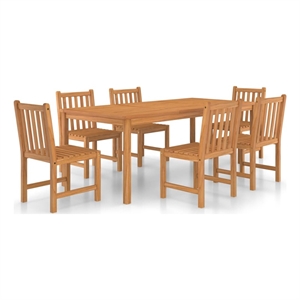 Afuera Living Contemporary Large Garden Dining Set in Natural Teak