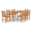 Afuera Living Contemporary Large Garden Dining Set in Natural Teak