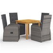 Afuera Living Contemporary Garden Dining Set in Gray and Dark Gray
