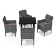 Afuera Living Contemporary Synthetic Poly Rattan 5 Piece Dining Set in Gray