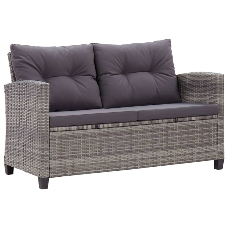 Afuera Living Contemporary Synthetic Poly Rattan 3 Piece Dining Set in Gray