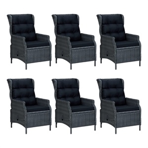 Afuera Living Contemporary 7 Piece Dining Set in Dark Gray/Black
