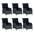 Afuera Living Contemporary 7 Piece Dining Set in Dark Gray/Black