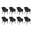 Afuera Living Contemporary Solid Wood Dining Set in Black/Dark Gray