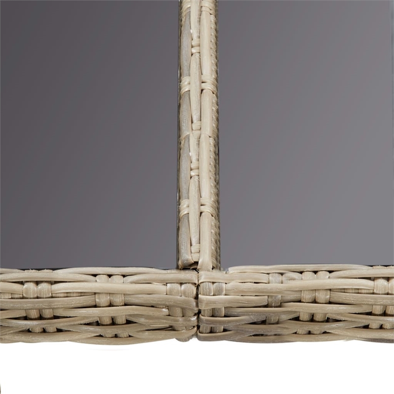 Afuera Living Contemporary Synthetic Poly Rattan PE Rattan Dining Set in Brown