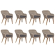 Afuera Living Contemporary Synthetic Poly Rattan PE Rattan Dining Set in Brown