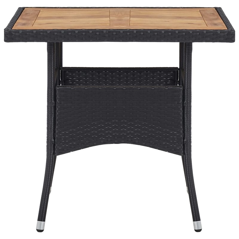 Afuera Living Contemporary Synthetic Poly Rattan Dining Set in Black and Brown