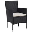 Afuera Living Contemporary Synthetic Poly Rattan Dining Set in Black and Brown