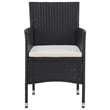 Afuera Living Contemporary Synthetic Poly Rattan Dining Set in Black and Brown