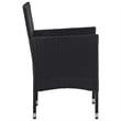 Afuera Living Contemporary Synthetic Poly Rattan Dining Set in Black and Brown