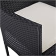 Afuera Living Contemporary Synthetic Poly Rattan Dining Set in Black and Brown