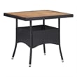 Afuera Living Contemporary Synthetic Poly Rattan Dining Set in Black and Brown