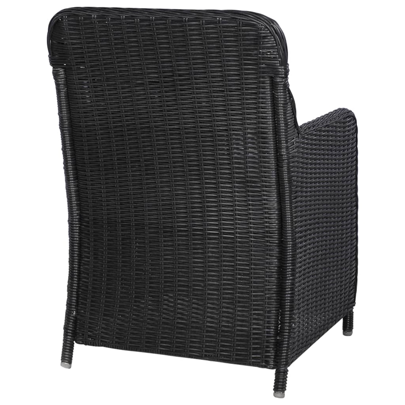 Afuera Living Contemporary Solid Wood Dining Set in Black/Dark Gray