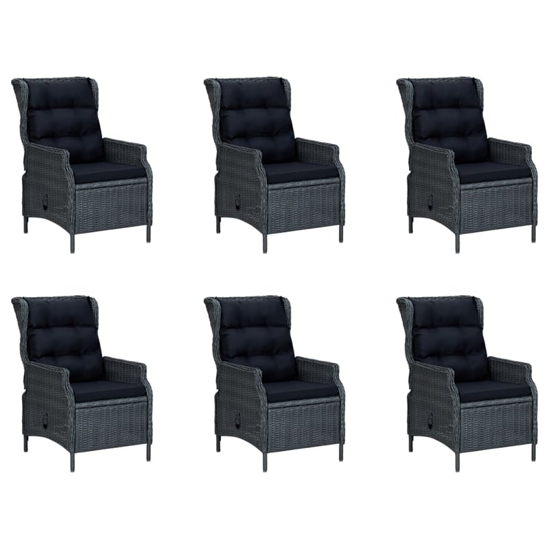Afuera Living Contemporary Solid Wood Dining Set in Dark Gray/Black