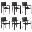 Afuera Living Contemporary Solid Wood Dining Set in Brown and Black