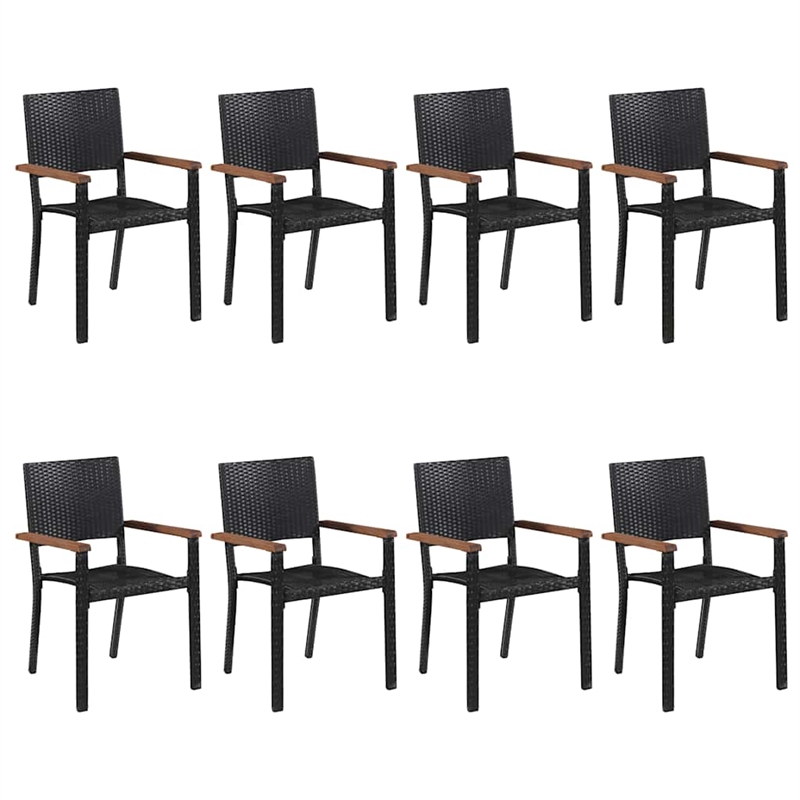 Afuera Living Contemporary Solid Wood Dining Set in Brown and Black