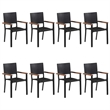 Afuera Living Contemporary Solid Wood Dining Set in Brown and Black