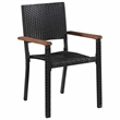 Afuera Living Contemporary Solid Wood Dining Set in Brown and Black