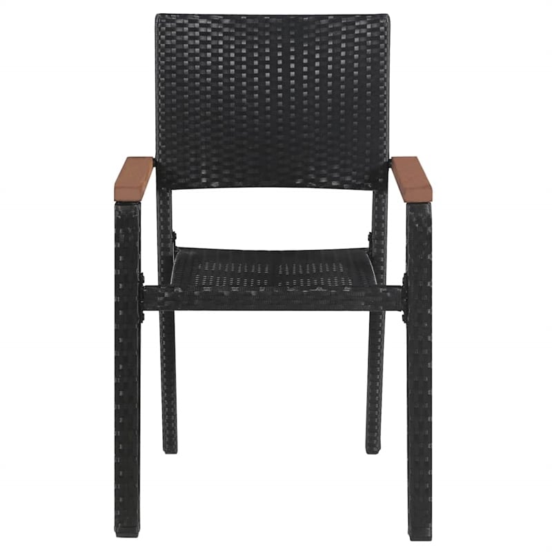 Afuera Living Contemporary Solid Wood Dining Set in Brown and Black