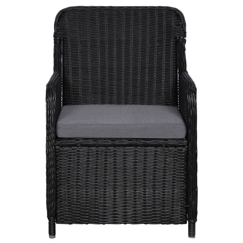 Afuera Living Contemporary Solid Wood Dining Set in Black/Dark Gray
