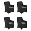 Afuera Living Contemporary Solid Wood Dining Set in Black/Dark Gray