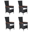 Afuera Living Contemporary Solid Wood Dining Set in Black and Cream