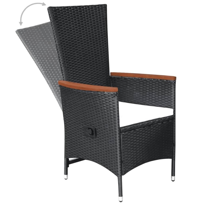 afuera living contemporary solid wood dining set in black and cream