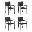 Afuera Living Contemporary Solid Wood Dining Set in Black and Brown