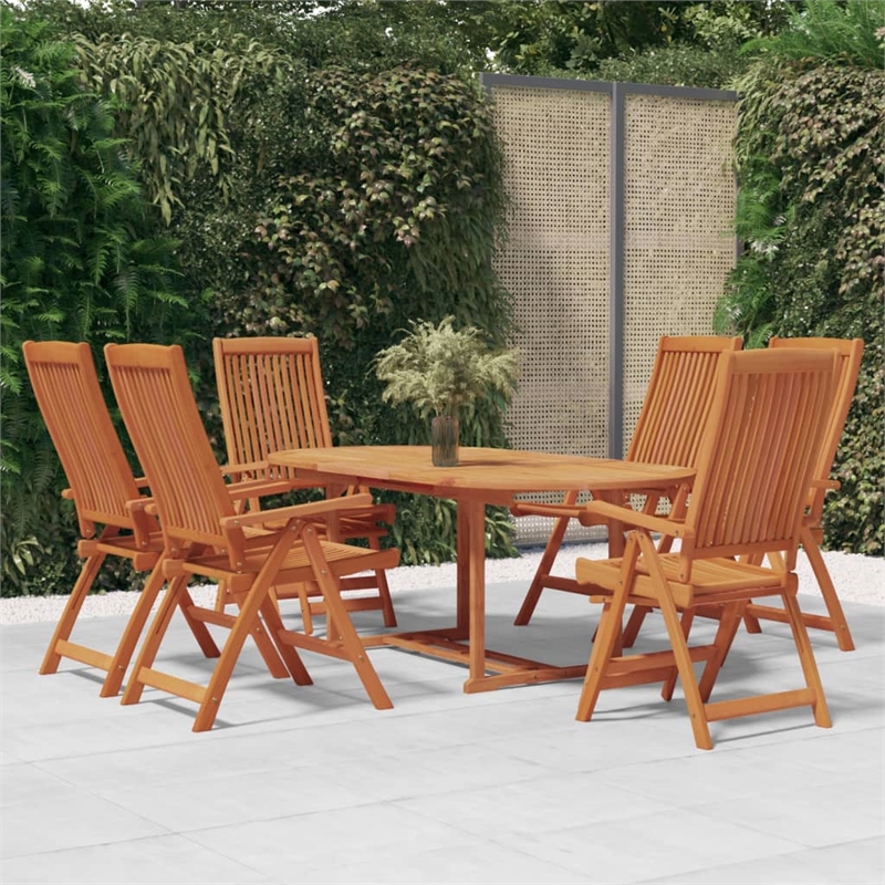 Afuera Living Contemporary Garden Dining Set in Reddish-Brown