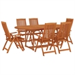Afuera Living Contemporary Garden Dining Set in Reddish-Brown