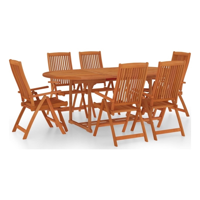 Afuera Living Contemporary Garden Dining Set in Reddish-Brown